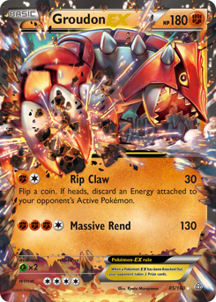 Groudon-EX z edície Primal Clash, karta č.85