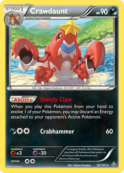 Crawdaunt z edície Primal Clash, karta č.92