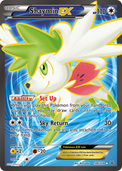 Shaymin-EX z edície Roaring Skies, karta č.106