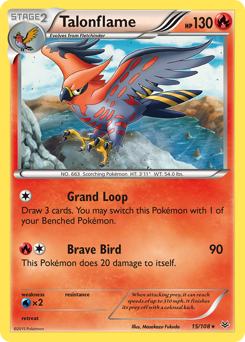 Talonflame z edície Roaring Skies, karta č.15