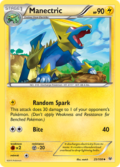 Manectric z edície Roaring Skies, karta č.25