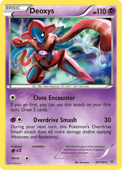 Deoxys z edície Roaring Skies, karta č.33
