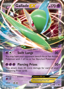 Gallade-EX z edície Roaring Skies, karta č.34