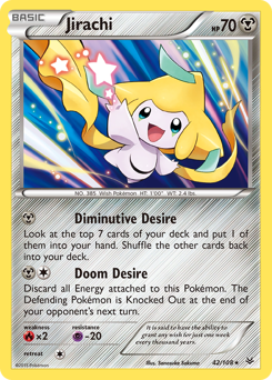 Jirachi z edície Roaring Skies, karta č.42