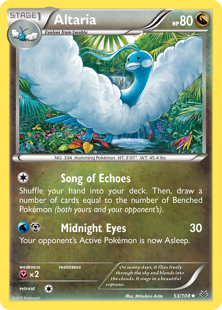 Altaria z edície Roaring Skies, karta č.53