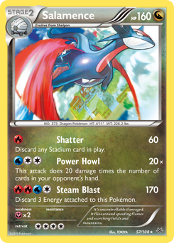 Salamence z edície Roaring Skies, karta č.57