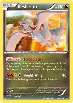 Reshiram z edície Roaring Skies, karta č.63