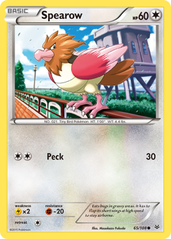 Spearow z edície Roaring Skies, karta č.65