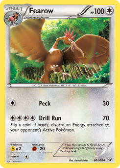 Fearow z edície Roaring Skies, karta č.66