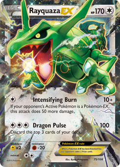 Rayquaza-EX z edície Roaring Skies, karta č.75