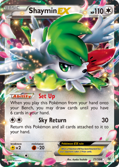 Shaymin-EX z edície Roaring Skies, karta č.77