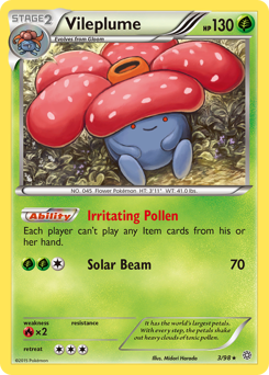 Vileplume z edície Ancient Origins, karta č.3