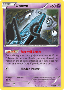 Unown z edície Ancient Origins, karta č.30