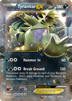Tyranitar-EX z edície Ancient Origins, karta č.42
