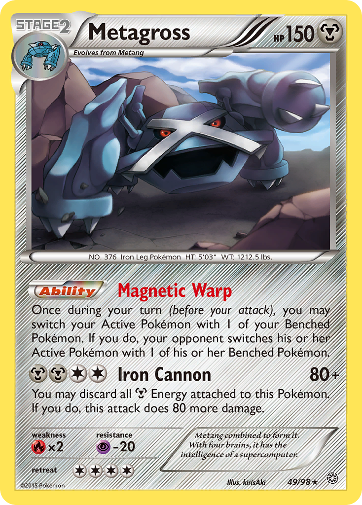 Metagross z edície Ancient Origins, karta č.49