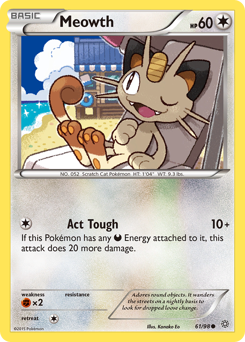 Meowth z edície Ancient Origins, karta č.61