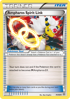 Ampharos Spirit Link z edície Ancient Origins, karta č.70