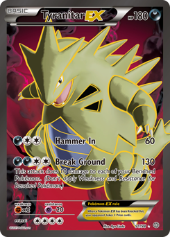 Tyranitar-EX z edície Ancient Origins, karta č.91