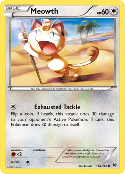Meowth z edície BREAKthrough, karta č.114