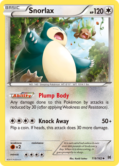 Snorlax z edície BREAKthrough, karta č.118