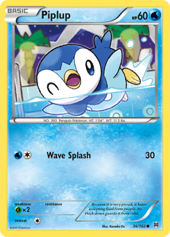 Piplup z edície BREAKthrough, karta č.36