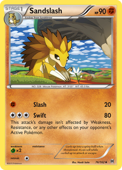 Sandslash z edície BREAKthrough, karta č.76