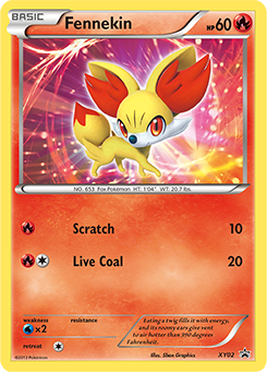 Fennekin z edície XY Black Star Promos, karta č.XY02