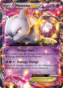 Mewtwo-EX z edície XY Black Star Promos, karta č.XY107