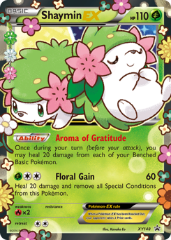Shaymin-EX z edície XY Black Star Promos, karta č.XY148