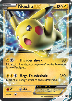 Pikachu-EX z edície XY Black Star Promos, karta č.XY174