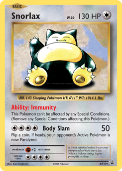 Snorlax z edície XY Black Star Promos, karta č.XY179