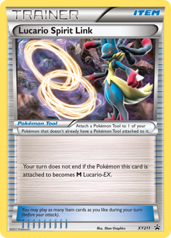 Lucario Spirit Link z edície XY Black Star Promos, karta č.XY211