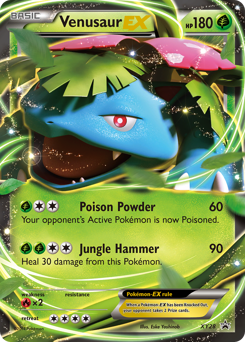 Venusaur-EX z edície XY Black Star Promos, karta č.XY28