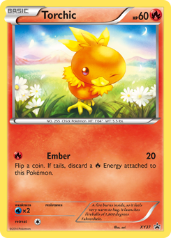 Torchic z edície XY Black Star Promos, karta č.XY37