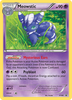 Meowstic z edície XY Black Star Promos, karta č.XY48