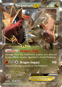 Tyrantrum-EX z edície XY Black Star Promos, karta č.XY70