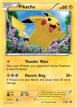 Pikachu z edície XY Black Star Promos, karta č.XY89