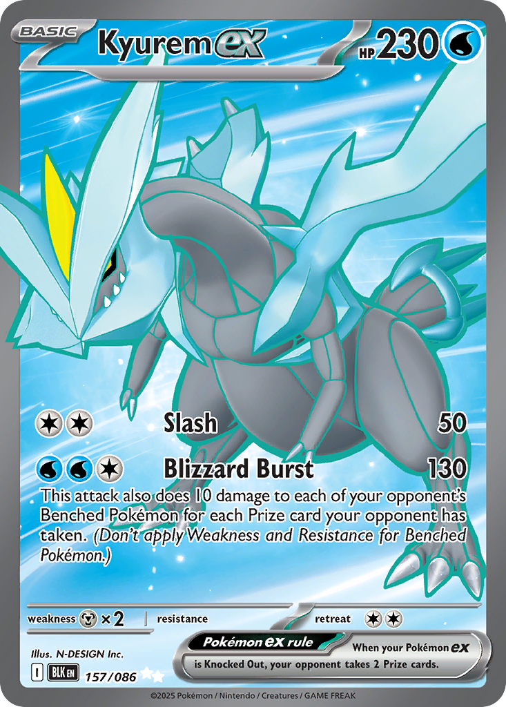 Kyurem ex z edície Black Bolt, karta č.157