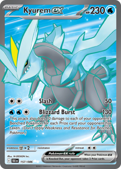 Kyurem ex z edície Black Bolt, karta č.157