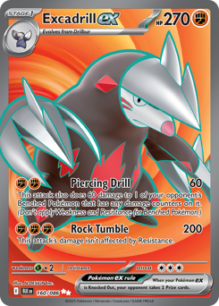 Excadrill ex z edície Black Bolt, karta č.160