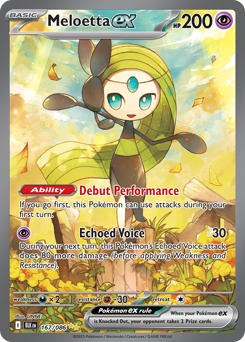 Meloetta ex z edície Black Bolt, karta č.167