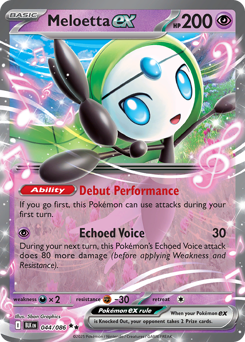 Meloetta ex z edície Black Bolt, karta č.44