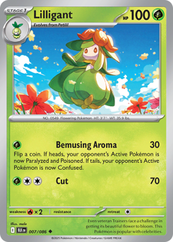 Lilligant z edície Black Bolt, karta č.7